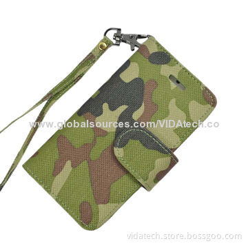 Camouflag Pattern Leather Case with Card Slot and Holder, for iPhone 5/5S factory